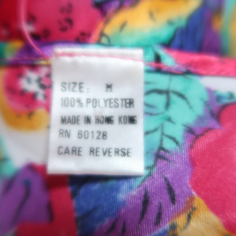 Vintage 90s pink multicolor floral print satin mini slip dress M - Picture 5 of 5
